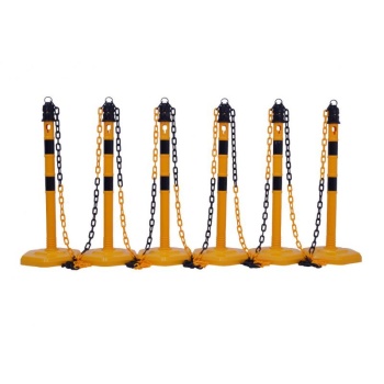 Chain Post Set (6 pcs) with chain, yellow-black Chain Post Set (6 pcs) with chain, yellow-black