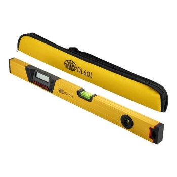 Electronic level with laser beam, ±0,1°, 600mm, LCD