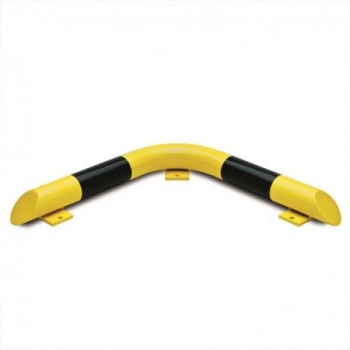 Protective bar Ø90 L800X800 H100 mm, yellow with reflective stripes