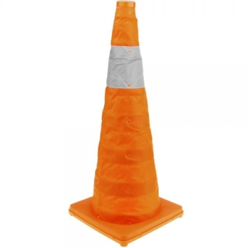 Traffic cone with reflector signaling and beacon 70 cm foldable