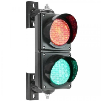 Traffic light black, LED 2 x 100mm 12-24V