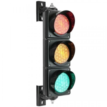 Traffic light black, LED 3 x 100mm 12-24V