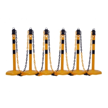 Chain Post Set (6 pcs) with chain, yellow-black