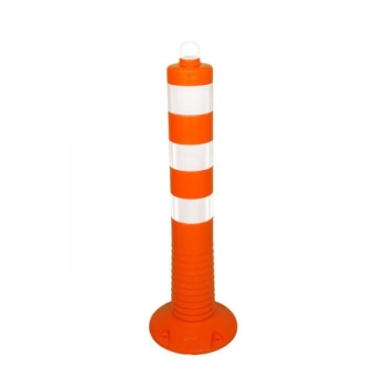 Flex post orange with RA2 reflective stripes, Ø110 H750mm