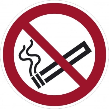 Prohibitory sign floor sticker: "No smoking" Ø600mm