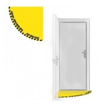 Põrandakleebis "Ukse perimeetri tähistus", 860x860 mm, kollane