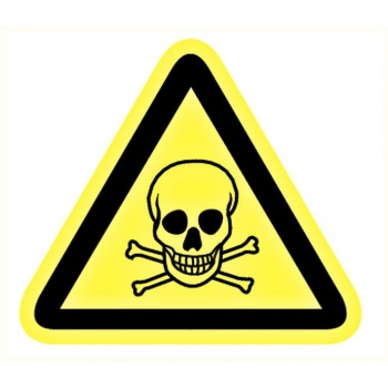 PVC Warning sign: "Toxic substance" 200x200x200mm