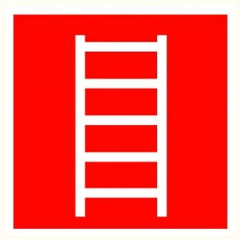 Fire-fighting sign sticker: "Fire escape ladder" 200x200mm