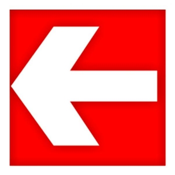 Fire-fighting sign sticker: "Direction arrow" 200x200mm