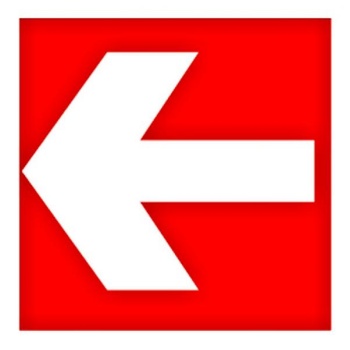 Fire-fighting sign sticker: "Direction arrow" 200x200mm