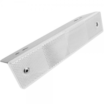 Road reflector 18 x 180 mm. White metal wall catchers