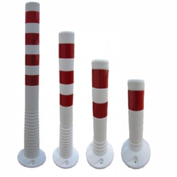 Flexible Delineators white with red stripes