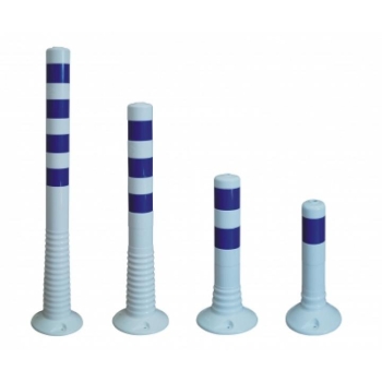 Flexible Delineators white with blue stripes