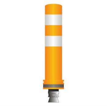 Flex pole cone Ø80 H=400 - orange - tape white