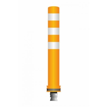 Flex pole cone Ø80 H=650 - orange - tape white