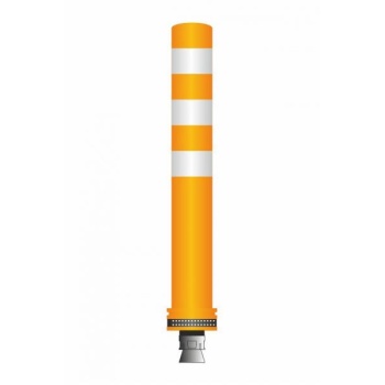 Flex pole cone Ø80 H=650 - orange - tape white