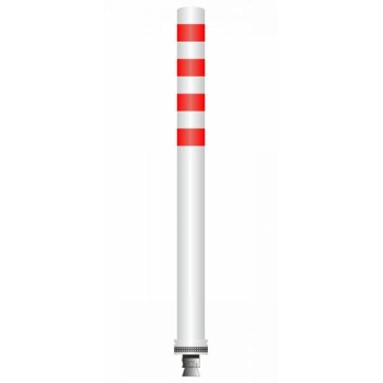 Flex pole cone Ø80 H=1000 - white - tape red