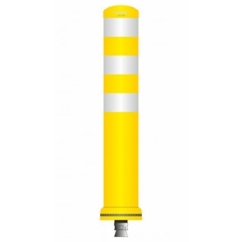 Flex pole cone Ø80 H=800 - yellow - tape white