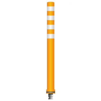 Flex pole cone Ø80 H=1000 - orange - tape4x150mm white