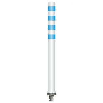 Flex pole cone Ø80 H=1000 - white - tape blue