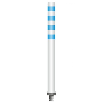 Flex pole cone Ø80 H=1000 - white - tape blue