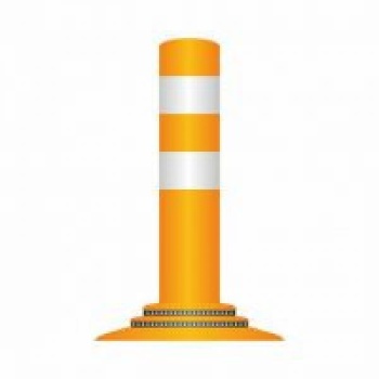 Flex pole cone Ø80 H=400 - orange - tape white