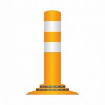 Flex pole cone Ø80 H=400 - orange - tape white