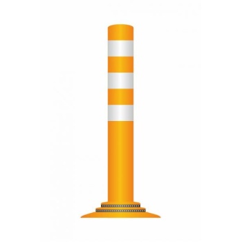 Flex pole cone Ø80 H=650 - orange - tape white