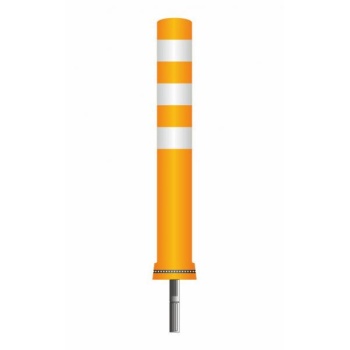 Flex pole cone Ø80 H=650 - orange - tape white