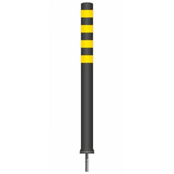 Flex pole cone Ø80 H=1000 - black - tape yellow