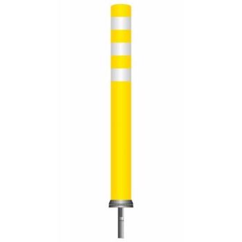 Flex pole cone Ø80 H=800 - yellow - tape white