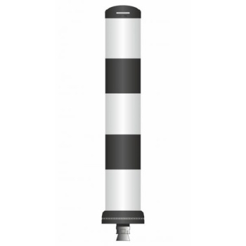 Flex pole cone Ø130mm H=800 - black - tape white 3x150mm