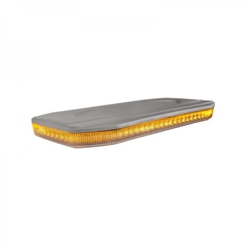 Mini warning lightbar SILVER, led:amber, 43 cm long, magnetic, 12/24V