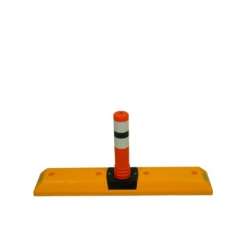 Parking curb with flexible post (Ø80mm) 1000x200x465 mm