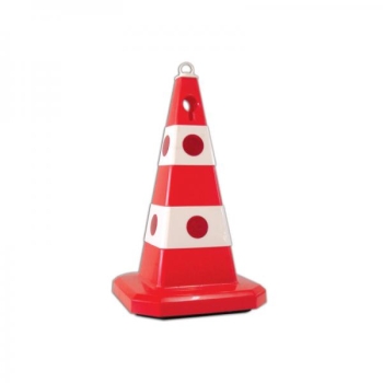 Traffic cone with hole with integral threaded socket 