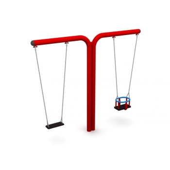 Double T-Swing Set with Flat & Baby Seats, H - 240 cm