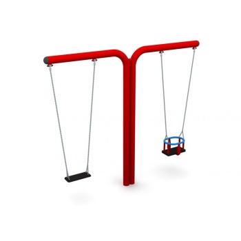 Double T-Swing Set with Flat & Baby Seats, H - 240 cm