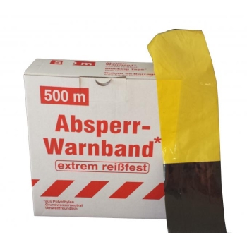 Barrier tape W80mm x 500m, yellow-black