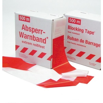 Barrier tape W80mm x 500m, red-white
