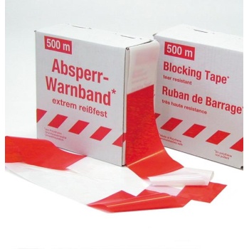 Barrier tape W80mm x 500m, red-white