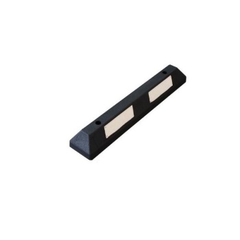 Rubber parking separator - 90 cm black white reflective