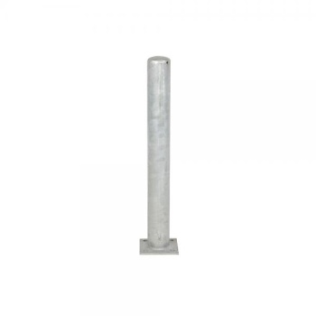 Metal bollard with base plate Ø100 mm H1000 mm, galvanized