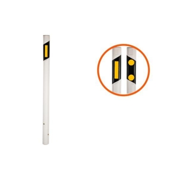 Marker pole with yellow reflector