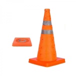 Traffic cone with reflector signaling and beacon foldable H45 cm