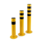 Metal bollard with base plate