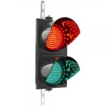 Traffic light black, LED 2 x Ø200mm 12-24V