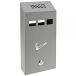 Wall mounted ashtray for outdoor of gray metal 147 x 60 x 324 mm