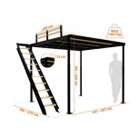 Mezzanine TS 8 black with lateral stairs