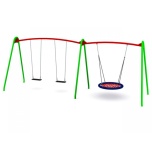 Modular Bird Nest Swing with 2 Flat Seats