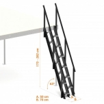 M size industrial alternating tread stairs 63º
